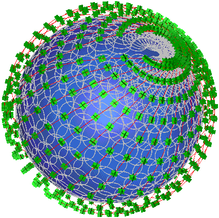SaVi rendering of original 840-active-satellite Teledesic design